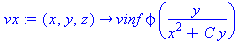 (Typesetting:-mprintslash)([vx := proc (x, y, z) options operator, arrow; vinf*`ϕ`(y/(x^2+C*y)) end proc], [proc (x, y, z) options operator, arrow; vinf*`ϕ`(y/(x^2+C*y)) end proc])